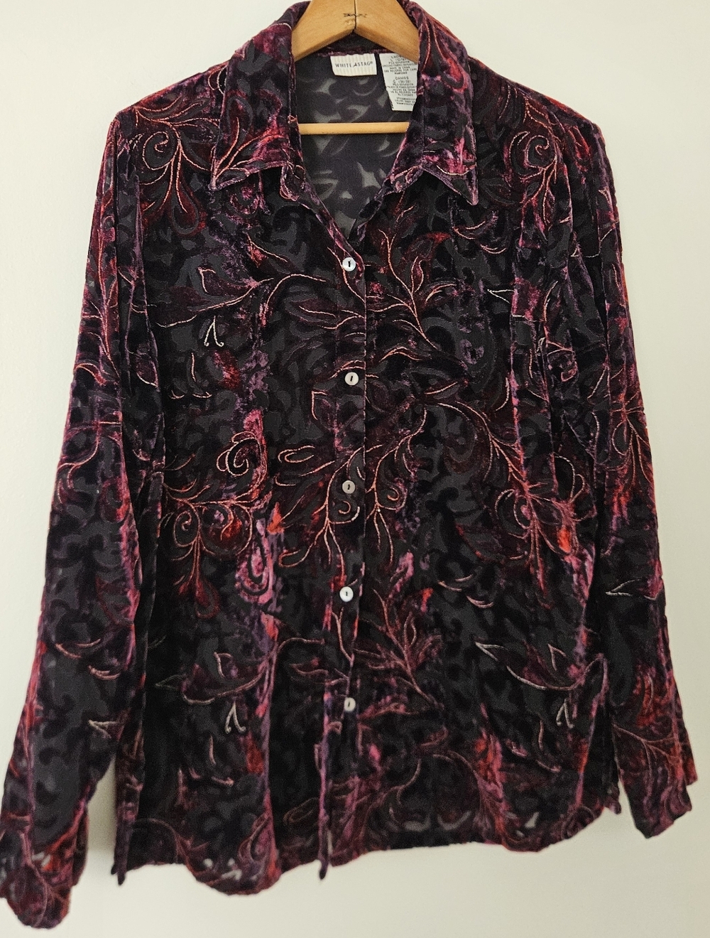 Womens Top L Y2K Velvet Burnout Whimsigoth Sheer Layering Dark Romance Fairy